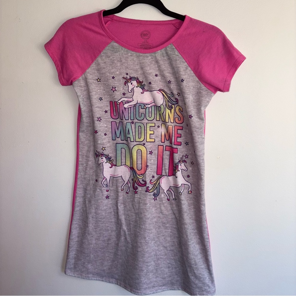 Unicorn Girls Pink Large (10-12) Pajama Nightgown